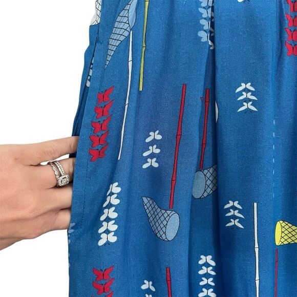 Modcloth Fever London Mariposa Blue Patterned Butterfly Net Printed Skirt US 10 - Picture 5 of 10